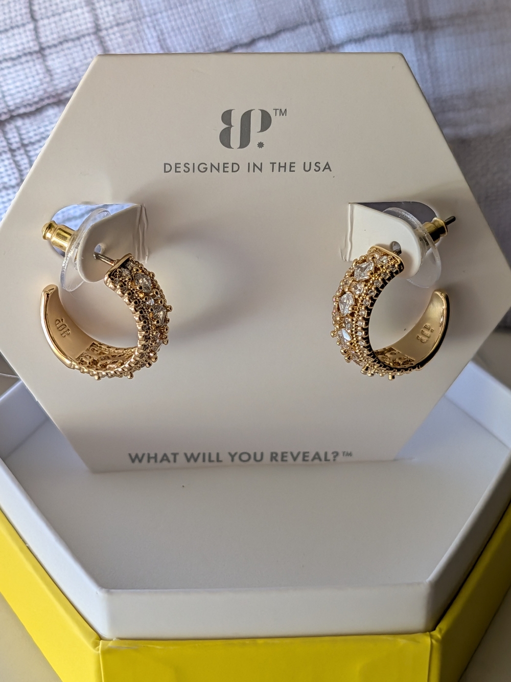 Bomb Party Gold/Diamond CZ Hoop Earrings